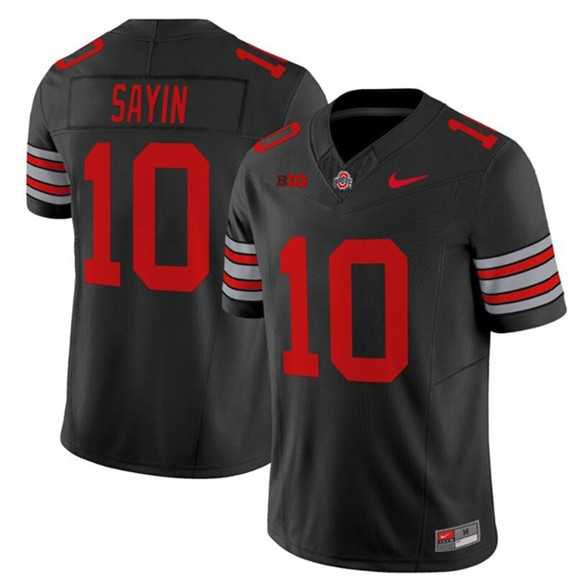 Mens Ohio State Buckeyes #10 Julian Sayin Black F.U.S.E. Stitched Football Jersey Dzhi