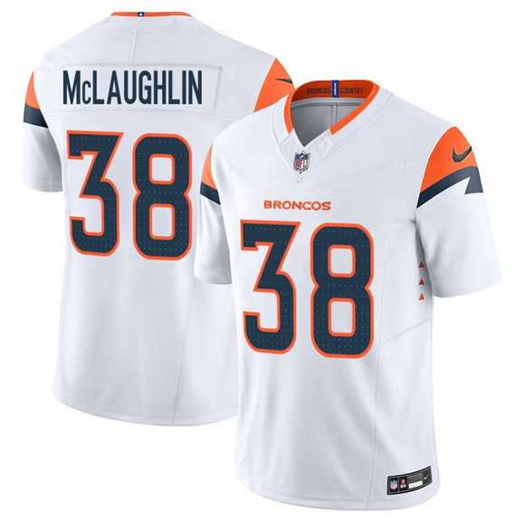 Mens Denver Broncos #38 Jaleel McLaughlin White 2025 F.U.S.E. Vapor Limited Stitched Jersey Dzhi