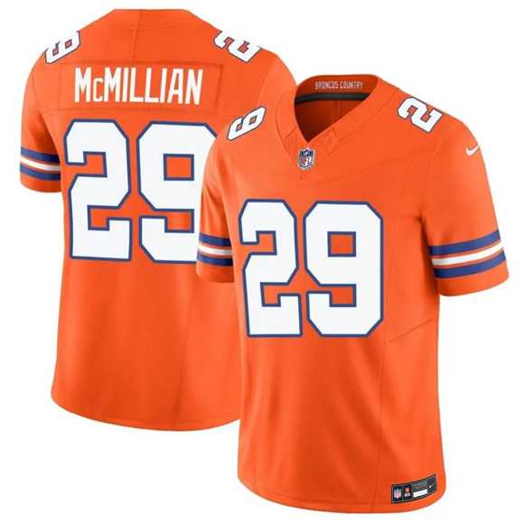 Mens Denver Broncos #29 JaQuan McMillan Orange Mile High Collection 1977 Throwback Vapor Limited Stitched Jersey Dzhi