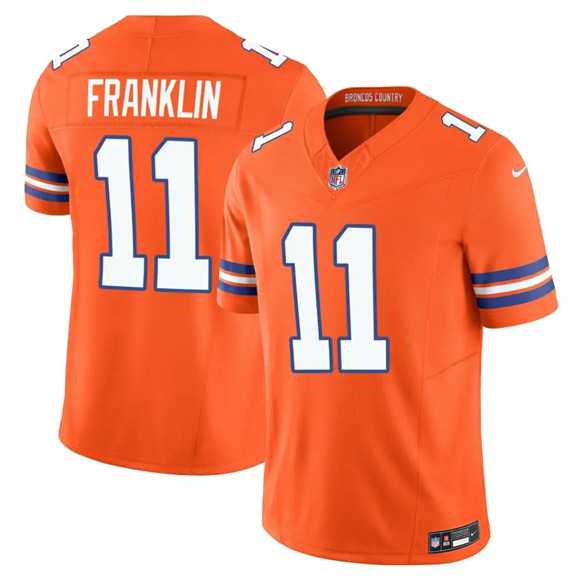 Mens Denver Broncos #11 Troy Franklin Orange F.U.S.E. Mile High Collection 1977 Throwback Vapor Limited Stitched Jersey Dzhi