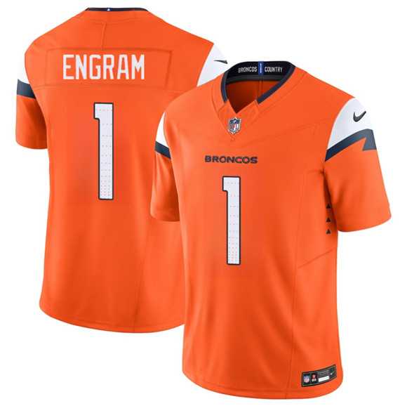 Mens Denver Broncos #1 Evan Engram Orange 2025 F.U.S.E. Vapor Limited Stitched Jersey Dzhi