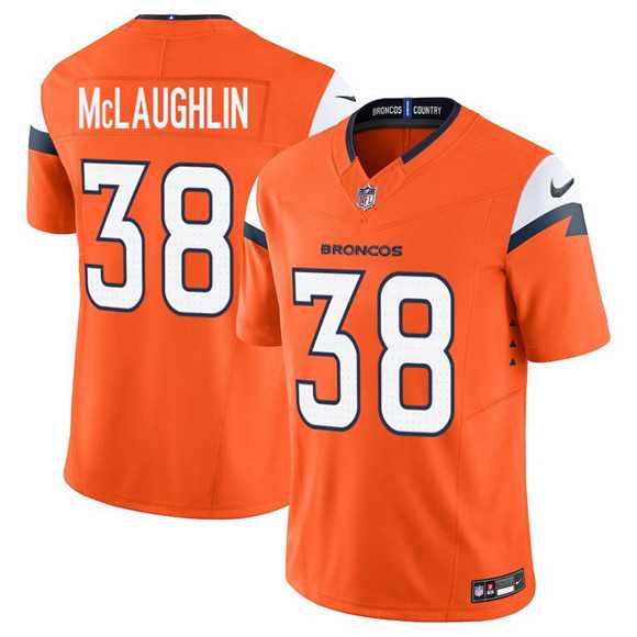 Mens Denver Broncos #38 Jaleel McLaughlin Orange 2025 F.U.S.E. Vapor Limited Stitched Jersey Dzhi