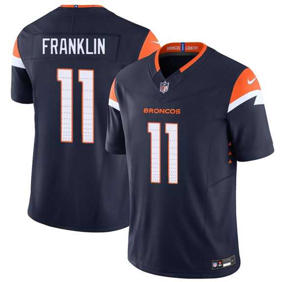 Mens Denver Broncos #11 Troy Franklin Navy F.U.S.E. Vapor Limited Stitched Jersey Dzhi