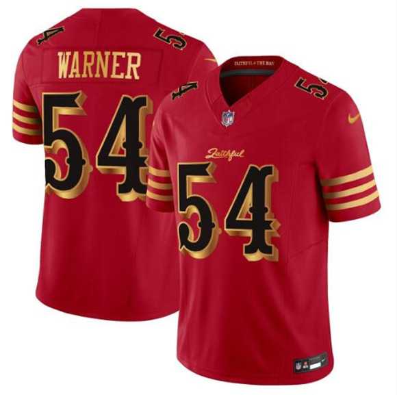 Mens San Francisco 49ers #54 Fred Warner Red Gold 2025 F.U.S.E. Rivalries Vapor Limited Stitched Jersey Dzhi