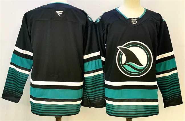 Mens San Jose Sharks Blank Black 2024-25 Alternate Stitched Hockey Jersey
