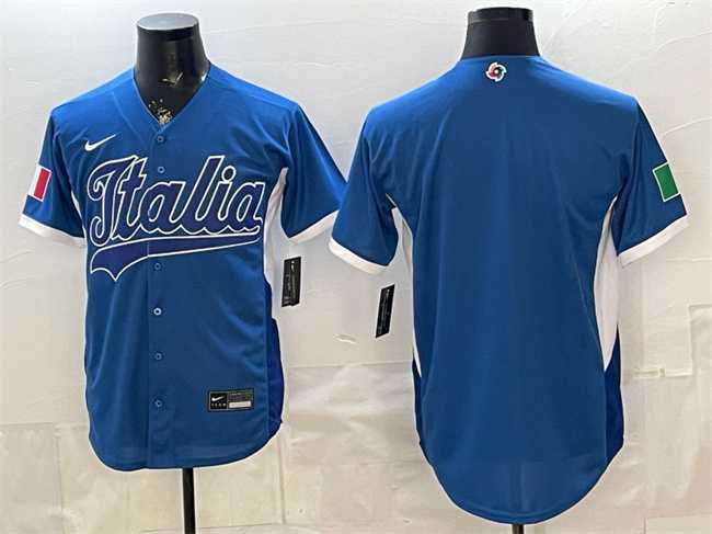 Mens Italy Blank Blue 2026 World Baseball Classic Home Stadium Stitched Jersey