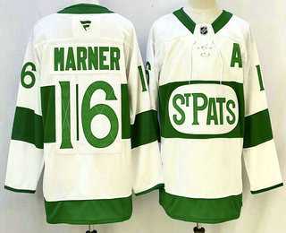 Mens Toronto Maple Leafs #16 Mitch Marner White St Pats Authentic Jersey
