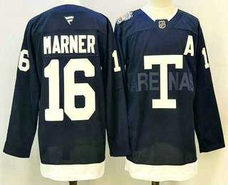 Mens Toronto Maple Leafs #16 Mitch Marner Navy Heritage Classic Stitched Authentic Jersey