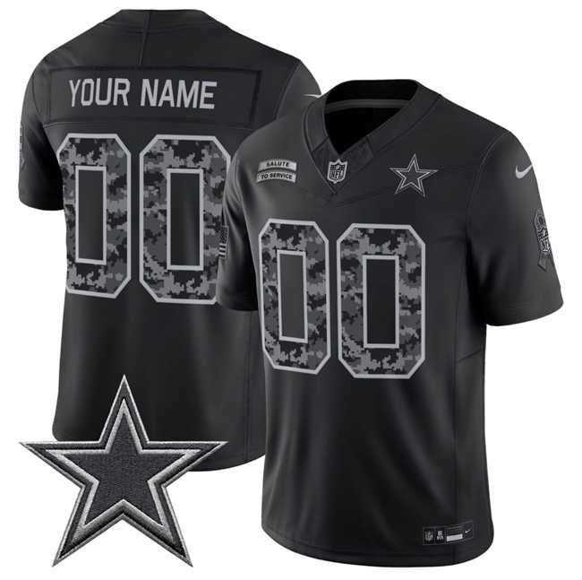 Mens Dallas Cowboys Active Player Custom Black F.U.S.E. 2026 Salute to Service Limited Stitched Football Jersey