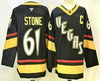 Mens Vegas Golden Knights #61 Mark Stone Black Reverse Retro Authentic Jersey