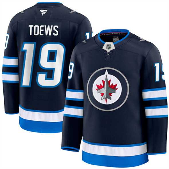 Mens Winnipeg Jets #19 Jonathan Toews Navy 2024-25 Home Stitched Hockey Jersey Dzhi