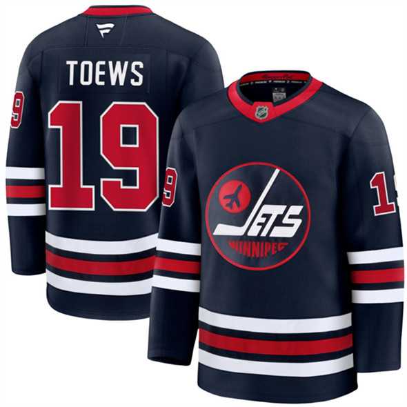 Mens Winnipeg Jets #19 Jonathan Toews Navy 2024-25 Alternate Stitched Hockey Jersey Dzhi