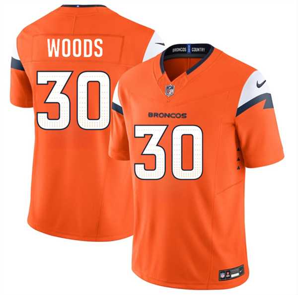 Mens Denver Broncos #30 Mike Woods Orange 2026 F.U.S.E. Vapor Limited Stitched Jersey Dzhi