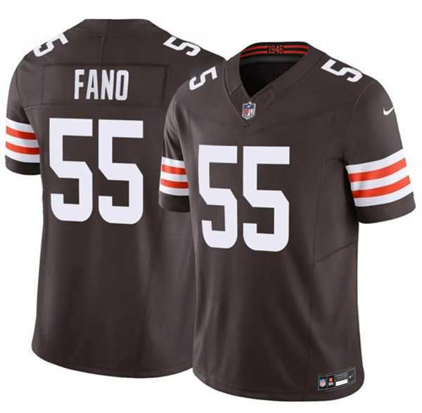 Mens Cleveland Browns #55 Spencer Fano Brown 2026 Draft F.U.S.E. Vapor Limited Stitched Jersey Dzhi