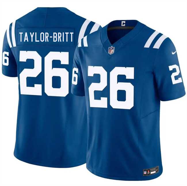 Mens Indianapolis Colts #26 Cam Taylor-Britt Blue 2026 F.U.S.E. Vapor Limited Stitched Jersey Dzhi