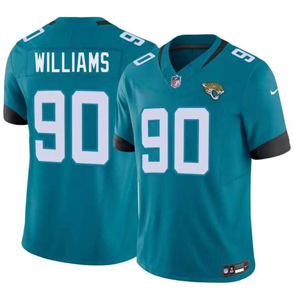 Mens Jacksonville Jaguars #90 Wesley Williams Teal 2026 Draft F.U.S.E. Vapor Untouchable Limited Stitched Jersey Dzhi