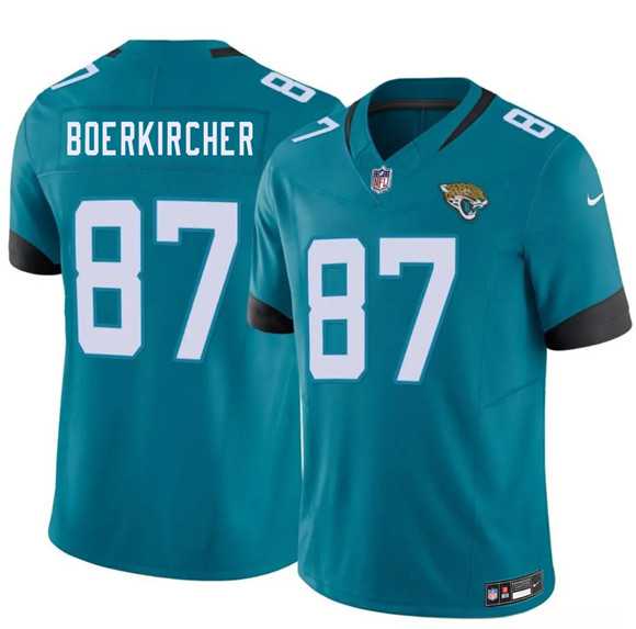 Mens Jacksonville Jaguars #87 Nate Boerkircher Teal 2026 Draft F.U.S.E. Vapor Untouchable Limited Stitched Jersey Dzhi