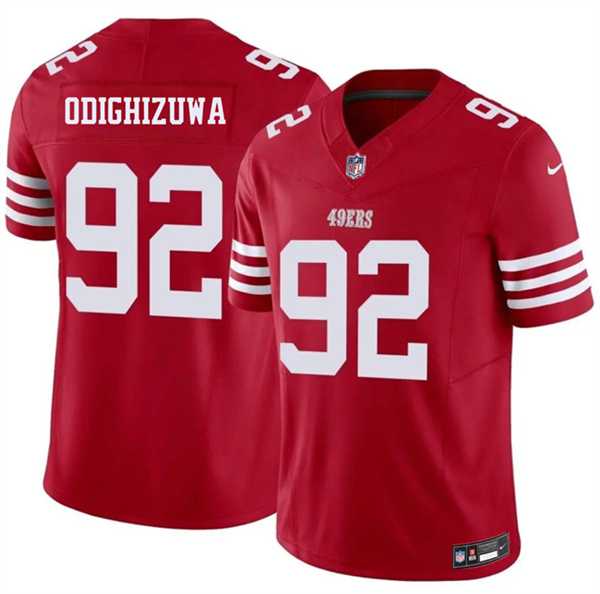 Mens San Francisco 49ers #92 Osa Odighizuwa Red 2026 F.U.S.E. Vapor Untouchable Limited Stitched Jersey Dzhi