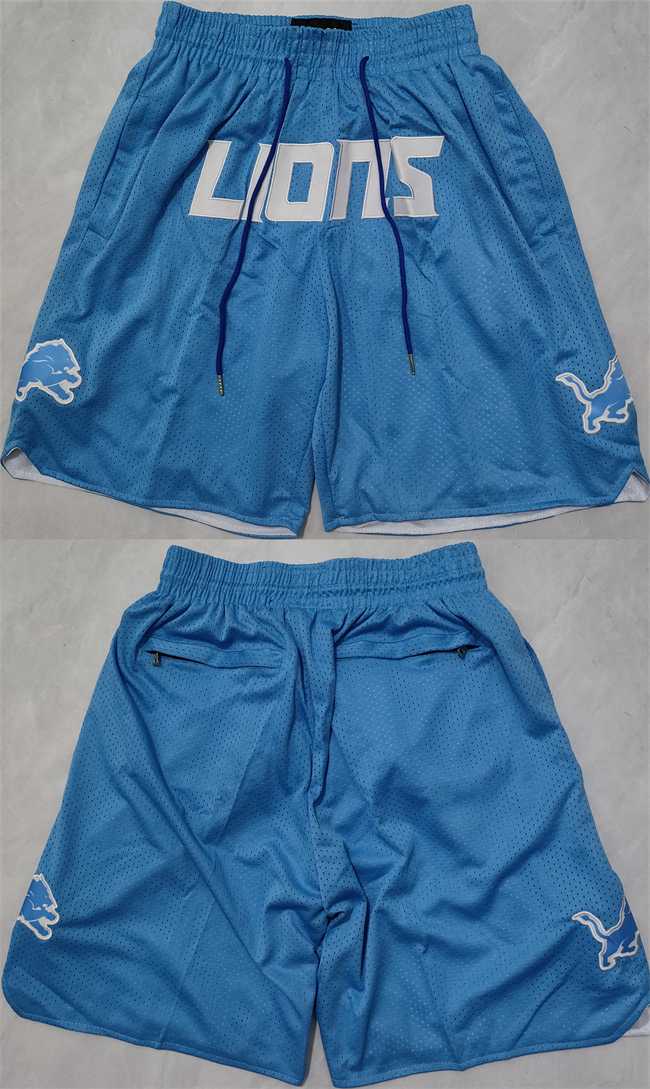 Mens Detroit Lions Blue Shorts (Run Small)
