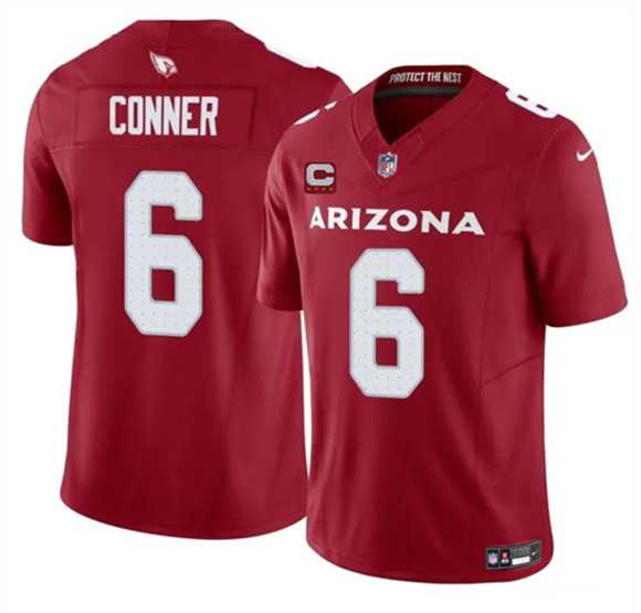 Mens Arizona Cardinals #6 James Conner Red 2025 F.U.S.E. With 4-Star C Patch Vapor Untouchable Limited Stitched Jersey Dzhi