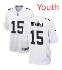 Youth Las Vegas Raiders #15 Fernando Mendoza White Vapor Limited Stitched Jersey Dzhi