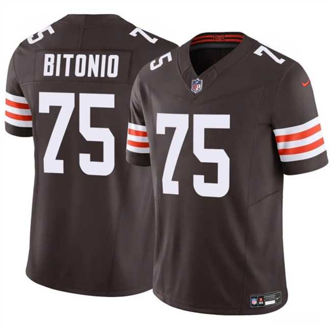 Mens Cleveland Browns #75 Joel Bitonio Brown F.U.S.E. Vapor Limited Stitched Jersey Dzhi