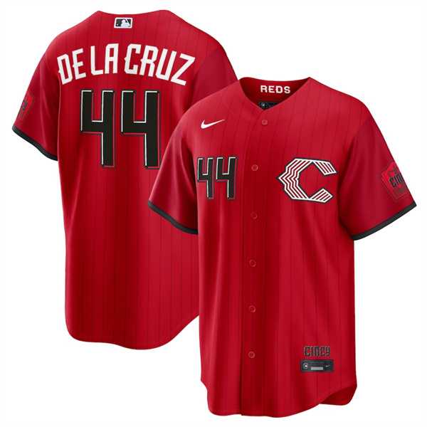 Mens Cincinnati Reds #44 Elly De La Cruz Red 2026 City Connect Stadium Stitched Jersey Dzhi