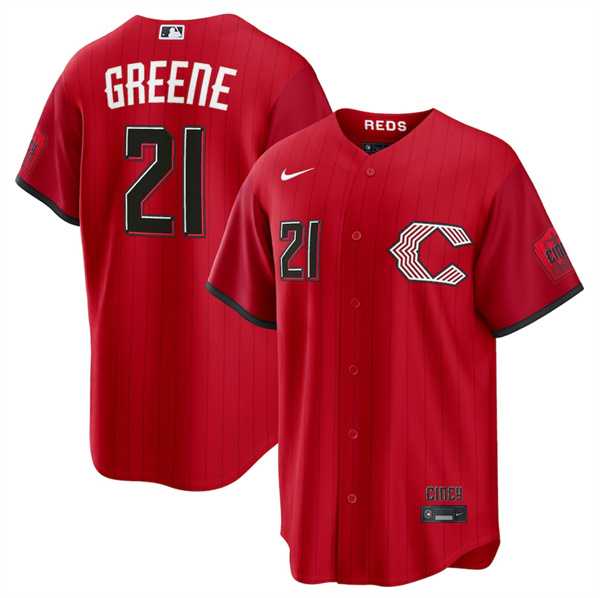 Mens Cincinnati Reds #21 Hunter Greene Red 2026 City Connect Stadium Stitched Jersey Dzhi