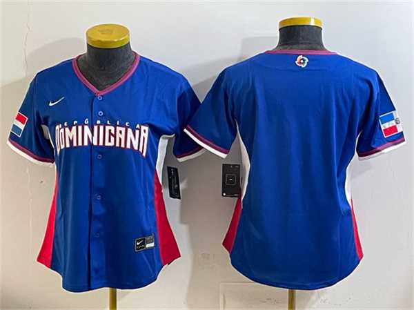 Womens Dominican Republic Blank Royal 2026 World Baseball Classic Road Stadium Stitched Jersey(Run Small)
