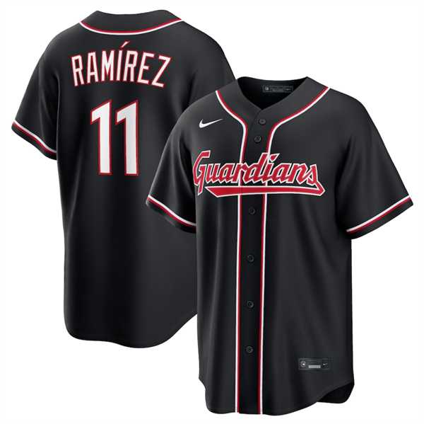 Mens Cleveland Guardians #11 Jose Ramirez 2026 Black Out Stitched Jersey Dzhi->cleveland guardians->MLB Jersey