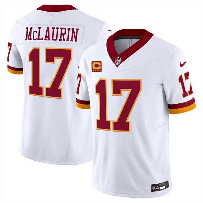Men & Women & Youth Washington Commanders #17 Terry McLaurin White 2025 F.U.S.E. With 4-star C Patch Throwback Vapor Limited Stitched Jersey
