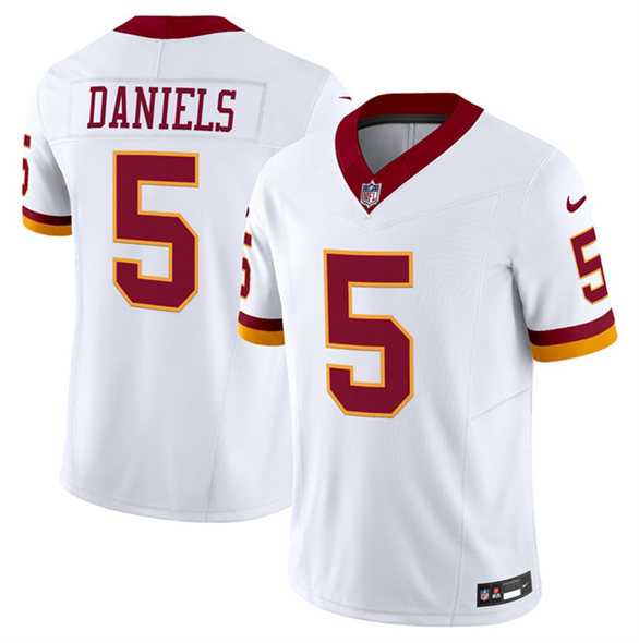 Men & Women & Youth Washington Commanders #5 Jayden Daniels White 2025 F.U.S.E. Throwback Vapor Limited Stitched Jersey