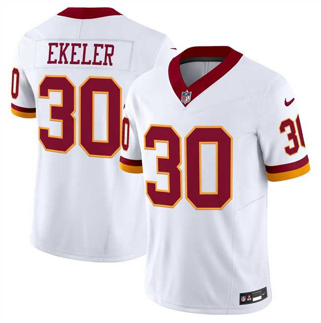 Men & Women & Youth Washington Commanders #30 Austin Ekeler White 2025 F.U.S.E. Throwback Vapor Limited Stitched Jersey