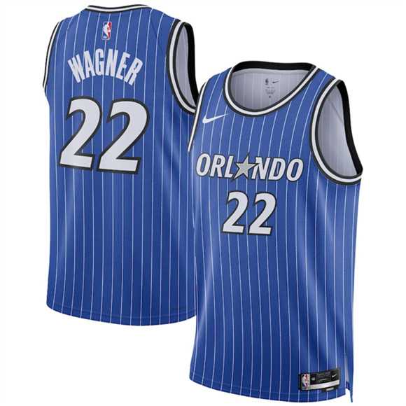 Mens Orlando Magic #22 Franz Wagner Blue 2025 Icon Edition Stitched Basketball Jersey Dzhi