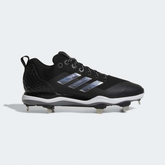 Mens Core Black/Metallic Silver/White Adidas Poweralley 5 Cleats Baseball Shoes 151MNREQ->Adidas Men->Sneakers