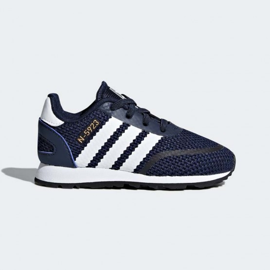 Kids Collegiate Navy/White/Grey Adidas Originals N-5923 Shoes 194CKVMH
