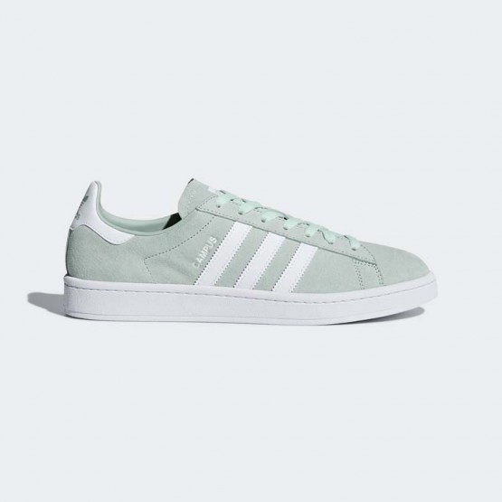 Mens Ash Green/White Adidas Originals Campus Shoes 195KDHJF->Adidas Men->Sneakers