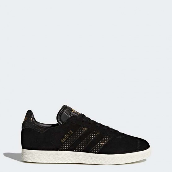 Womens Core Black/Gold Metallic Adidas Originals Gazelle Shoes 205NKUTF->Adidas Women->Sneakers