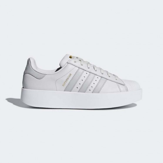 Womens Grey/White Adidas Originals Superstar Bold Platform Shoes 247EBGZX->Adidas Women->Sneakers