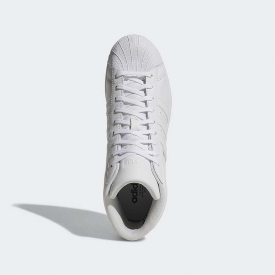 Mens White/Metallic Gold Adidas Originals Pro Model Shoes 282LMZXE->Adidas Men->Sneakers