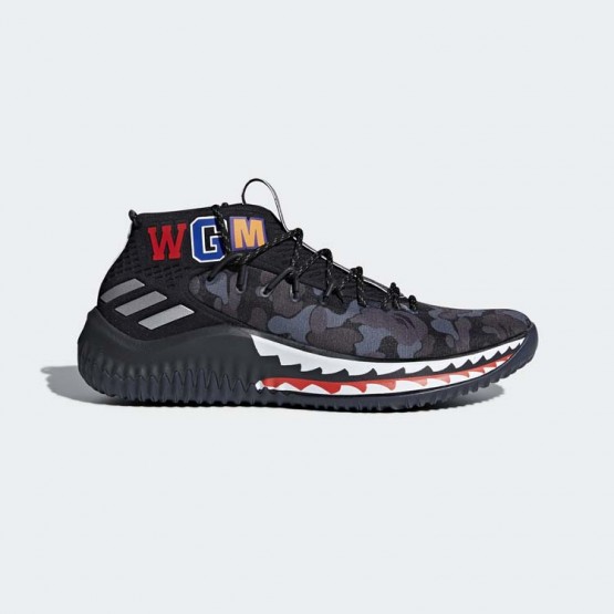 Mens Pantone/Matte Silver/Core Black Adidas Dame 4 Bape Basketball Shoes 288ENDKC->Adidas Men->Sneakers