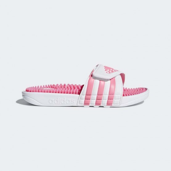 Kids White Adidas Adissage Slides Training Shoes 332NSUGM->Adidas Kids->Sneakers