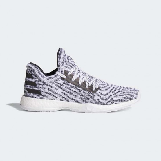 Mens White/Black/Grey Adidas Harden Vol. 1 Ls Primeknit Basketball Shoes 342TCBHM->Adidas Men->Sneakers