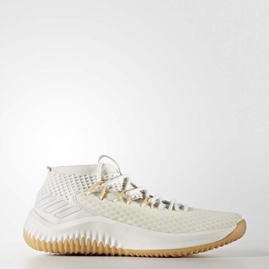 Mens White Adidas Dame 4 Basketball Shoes 386VIDUY->Adidas Men->Sneakers