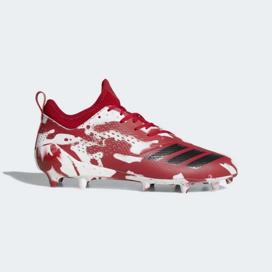 Mens White/Black/University Red Adidas Adizero Tagged Cleats Football Cleats 414SBUWX->Adidas Men->Sneakers