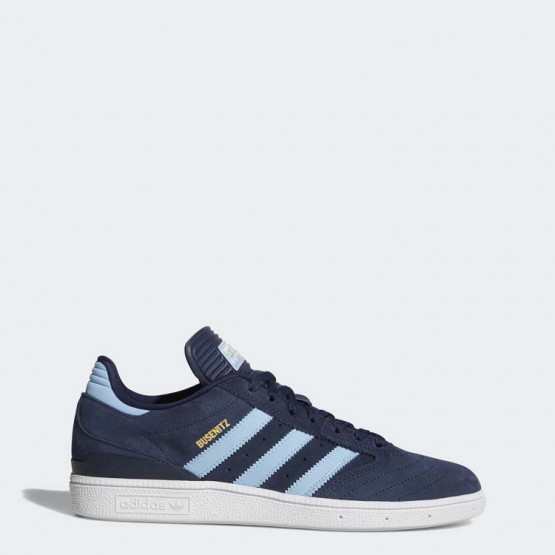 Mens Collegiate Navy/Clear Blue/Gold Metallic Adidas Originals Busenitz Shoes 441EIXZP->Adidas Men->Sneakers