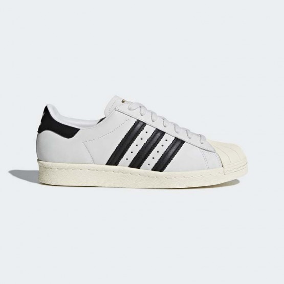 Womens White/Core Black Adidas Originals Superstar 80s Shoes 441YGWNL