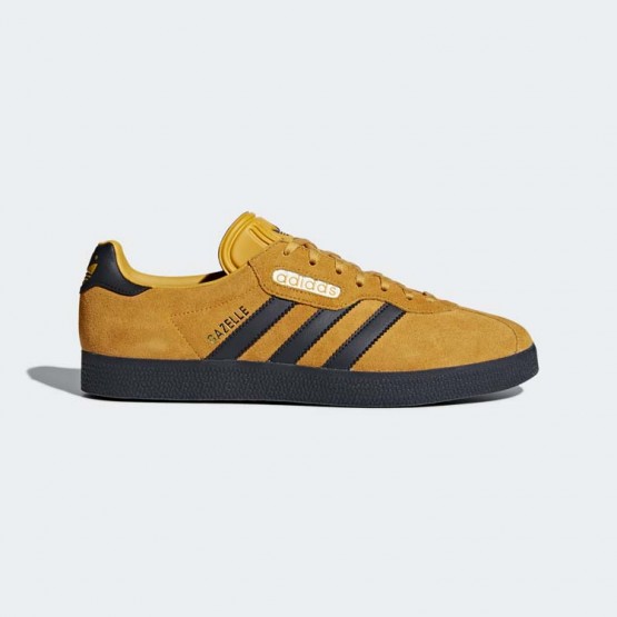 Mens Yellow/Off White Adidas Originals Gazelle Super Shoes 445NMKRT->Adidas Women->Sneakers