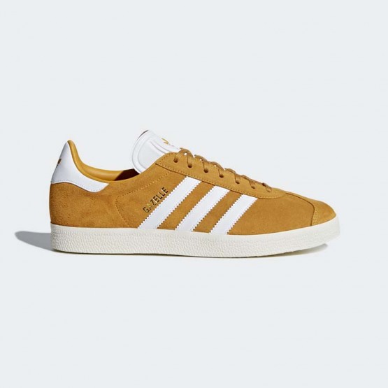 Mens Collegiate Gold/White Adidas Originals Gazelle Shoes 459ZWNCJ->Adidas Men->Sneakers