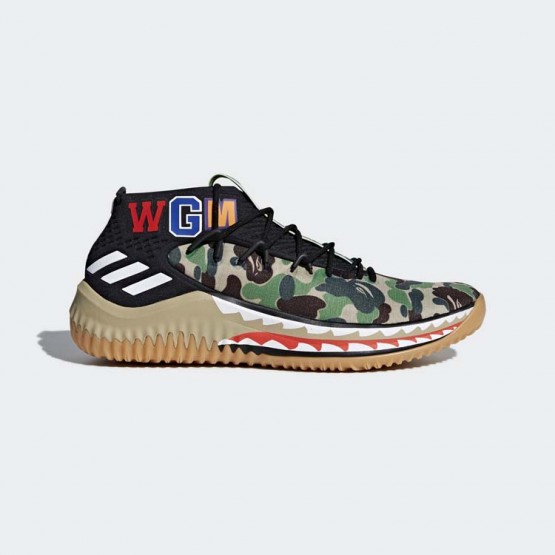 Mens Pantone/White/Core Black Adidas Dame 4 Bape Basketball Shoes 520FRSVX->Adidas Men->Sneakers